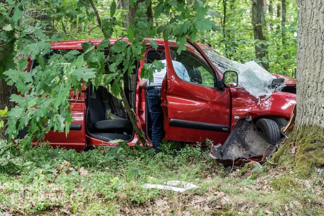 Wypadek pod Szczercowem. Helikopter ratunkowy był już w drodze [FOTO] - Zdjęcie główne