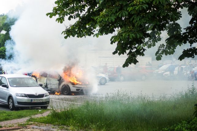 Strażacy ustalili, co było przyczyną pożaru auta koło Biedronki. Zobacz film i zdjęcia z akcji gaśniczej [FOTO, WIDEO] - Zdjęcie główne