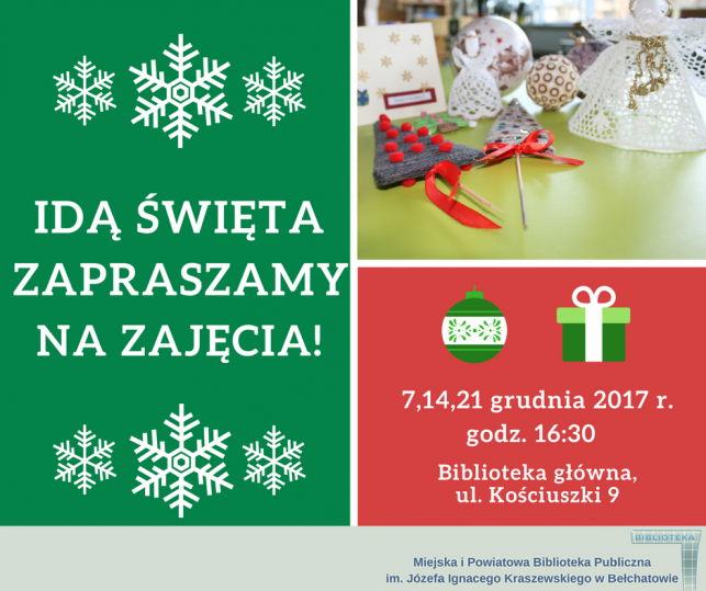 Świąteczne warsztaty w bibliotece - Zdjęcie główne