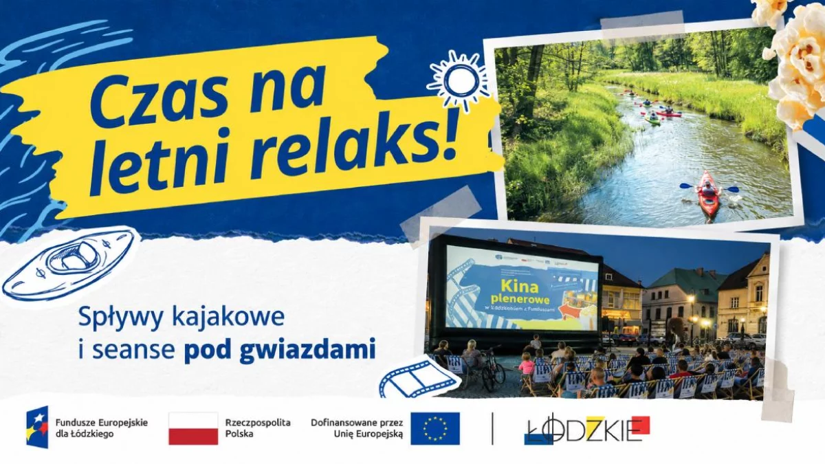 Bezpłatne spływy kajakowe i kino plenerowe w Łódzkiem. Sprawdź terminy