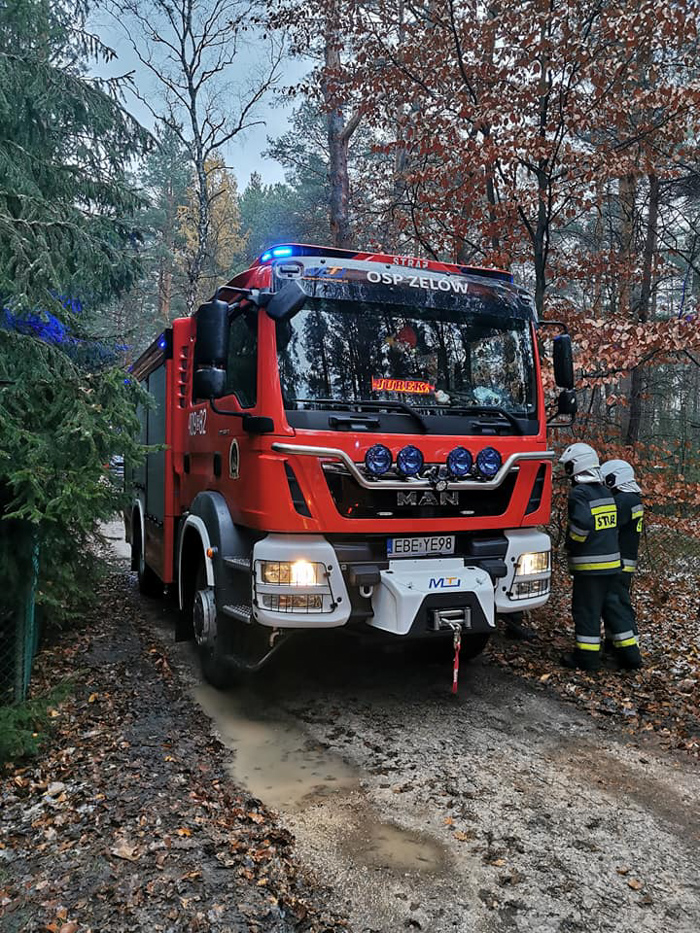 pożar domku letniskowego w gminie Zelów