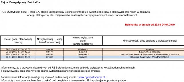 Przerwy w dostawie prądu - Zdjęcie główne