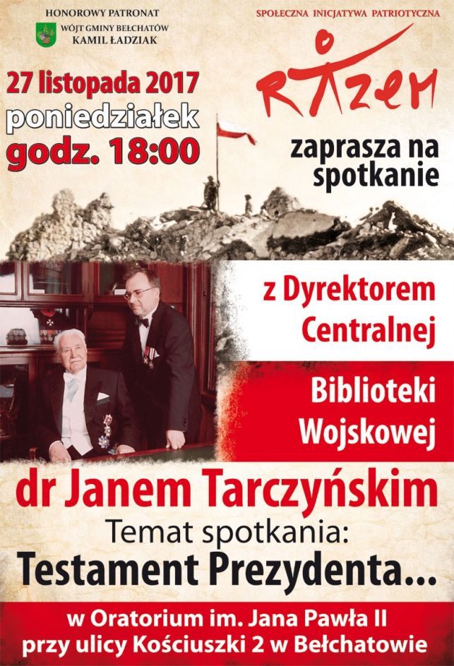 Spotkanie z dr Jana Tarczyńskim Dyrektorem Centralnej Biblioteki Wojskowej - Zdjęcie główne