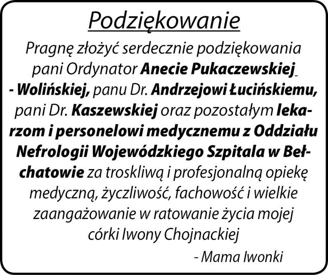 Podziękowania - Zdjęcie główne