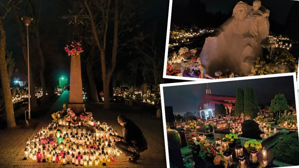 Bełchatowski cmentarz nocą. Nekropolia rozświetlona tysiącami płomieni [FOTO] - Zdjęcie główne