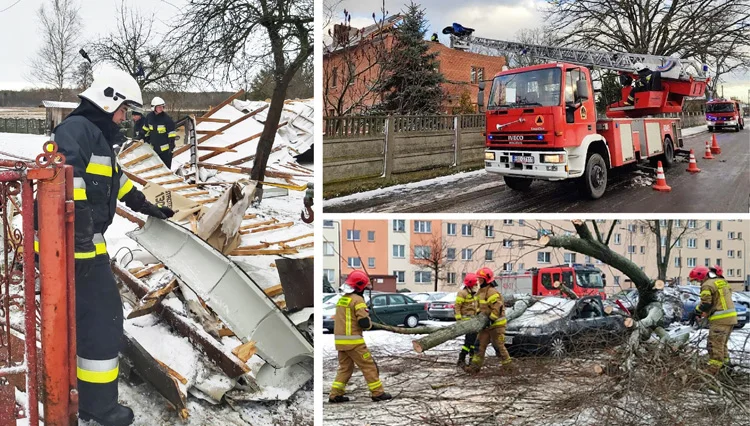 Oto efekty poniedziałkowej wichury. Strażacy pokazali bilans zniszczeń [FOTO] - Zdjęcie główne