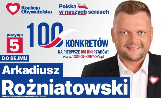 Na chwilę przed ciszą wyborczą rozmowa z kandydatem KO do Sejmu Arkadiuszem Rożniatowskim - Zdjęcie główne