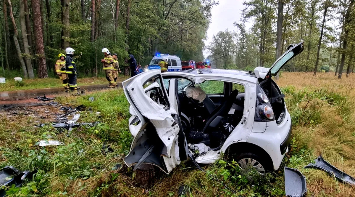 Tragedia na drodze. Zginął 37-letni mężczyzna, dzieci zabrała karetka [FOTO] - Zdjęcie główne