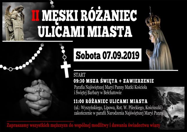 Mężczyźni z różańcami w dłoniach kolejny raz przejdą ulicami Bełchatowa - Zdjęcie główne