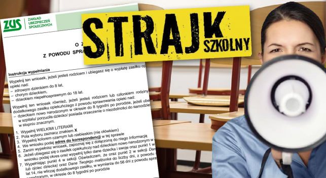 Jeśli nauczyciele będą strajkować, rodzice mogą dostać zasiłek. Tu pobierzesz wniosek do ZUS! - Zdjęcie główne