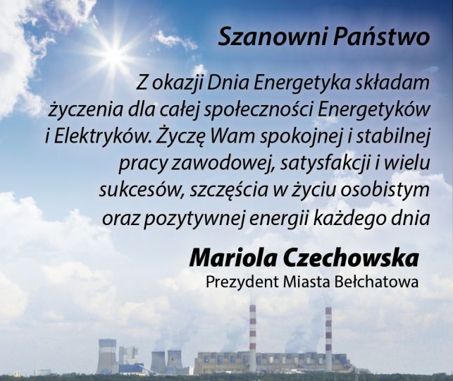 Życzenia - Dzień Energetyka - Zdjęcie główne