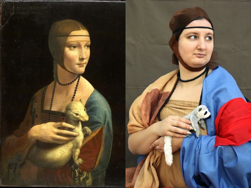 Aleksandra Z. jako "Dama z gronostajem" Leonarda da Vinci