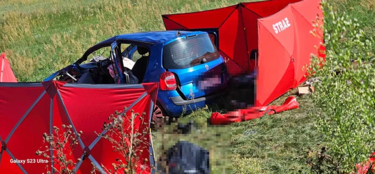 Mamy nagranie tragicznego wypadku pod Szczercowem. Nie żyją ojciec i córka [VIDEO] - Zdjęcie główne