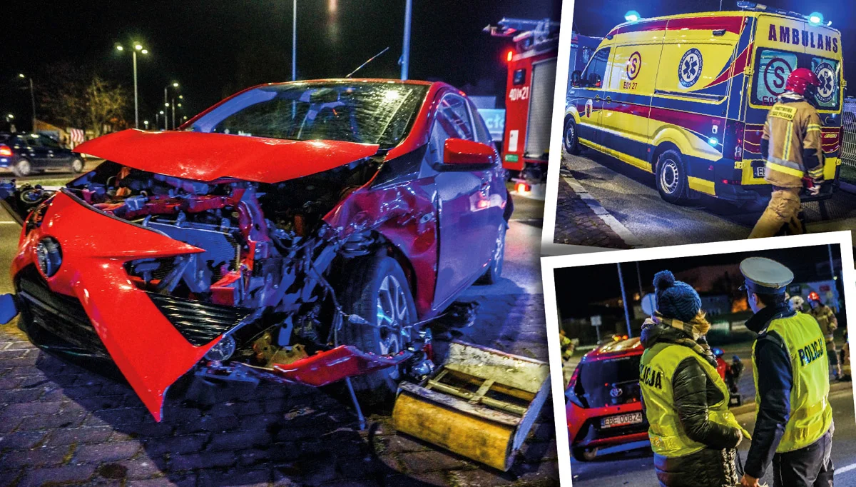 Wypadek na rondzie w centrum Bełchatowa. Kobieta trafiła do szpitala [FOTO] - Zdjęcie główne