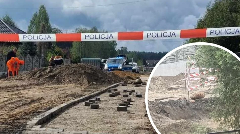 Pod Bełchatowem wykopano pocisk. W drodze są saperzy, a policjanci pilnują znaleziska [FOTO] - Zdjęcie główne