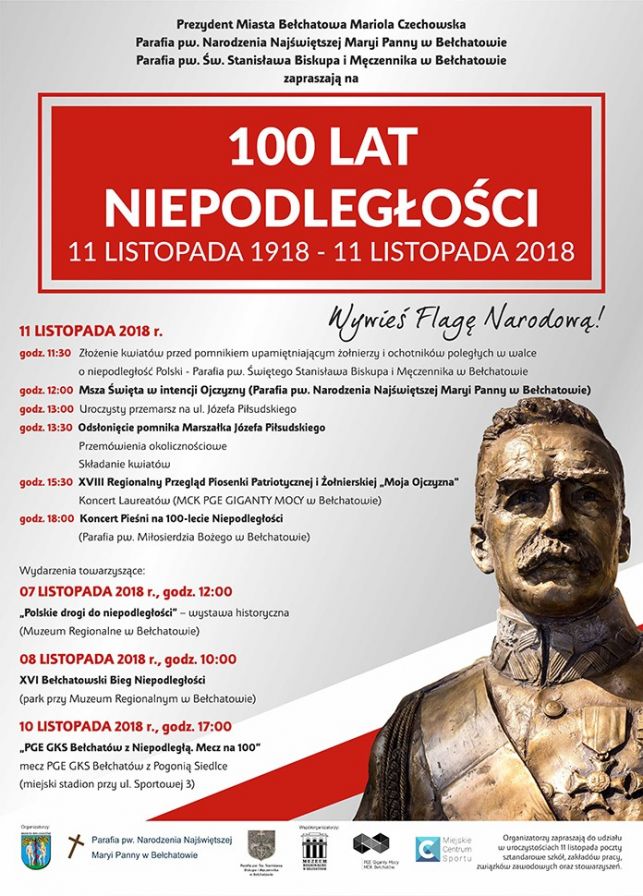 Bełchatów będzie świętował 100-lecie niepodległości. Odsłonią pomnik Piłsudskiego - Zdjęcie główne