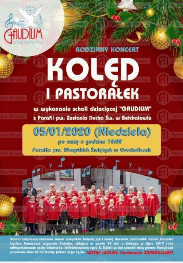 Zaśpiewają kolędy dla chorego Patryka. Charytatywny koncert już w najbliższą niedzielę - Zdjęcie główne