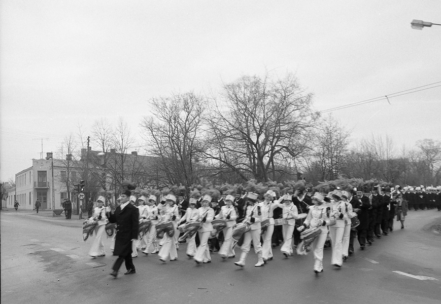 Orkiestra górnicza w okolicy dzisiejszego placu Wolności/Fot. Archiwum KWB Bełchatów