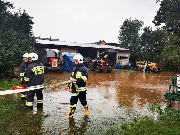 Woda wlewała się do piwnic i prywatnych posesji. Skutki ulewy w powiecie bełchatowskim [FOTO] - Zdjęcie główne