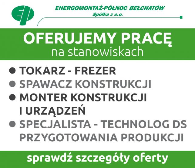 Oferty Pracy  Energomontaż-Północ-Bełchatów - Zdjęcie główne