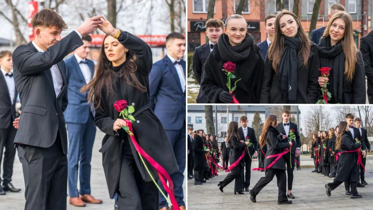 Zatańczyli poloneza w centrum miasta. Maturzyści mieli ważny powód [FOTO] - Zdjęcie główne