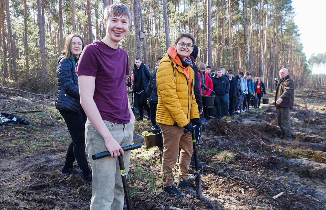 Uczniowie wzięli udział w akcji PGE. Wspólnie posadzili nowy las [FOTO] - Zdjęcie główne