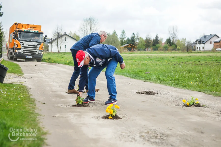 Mieli dość dziur w drodze, więc posadzili w nich kwiaty. Czy urząd spełni swoje obietnice? [FOTO] - Zdjęcie główne