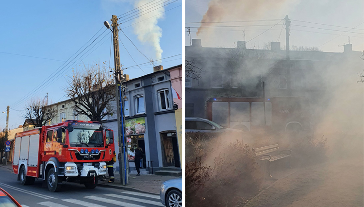 Dwa zastępy strażaków walczyły z ogniem. Pożar w budynku mieszkalnym [FOTO] - Zdjęcie główne