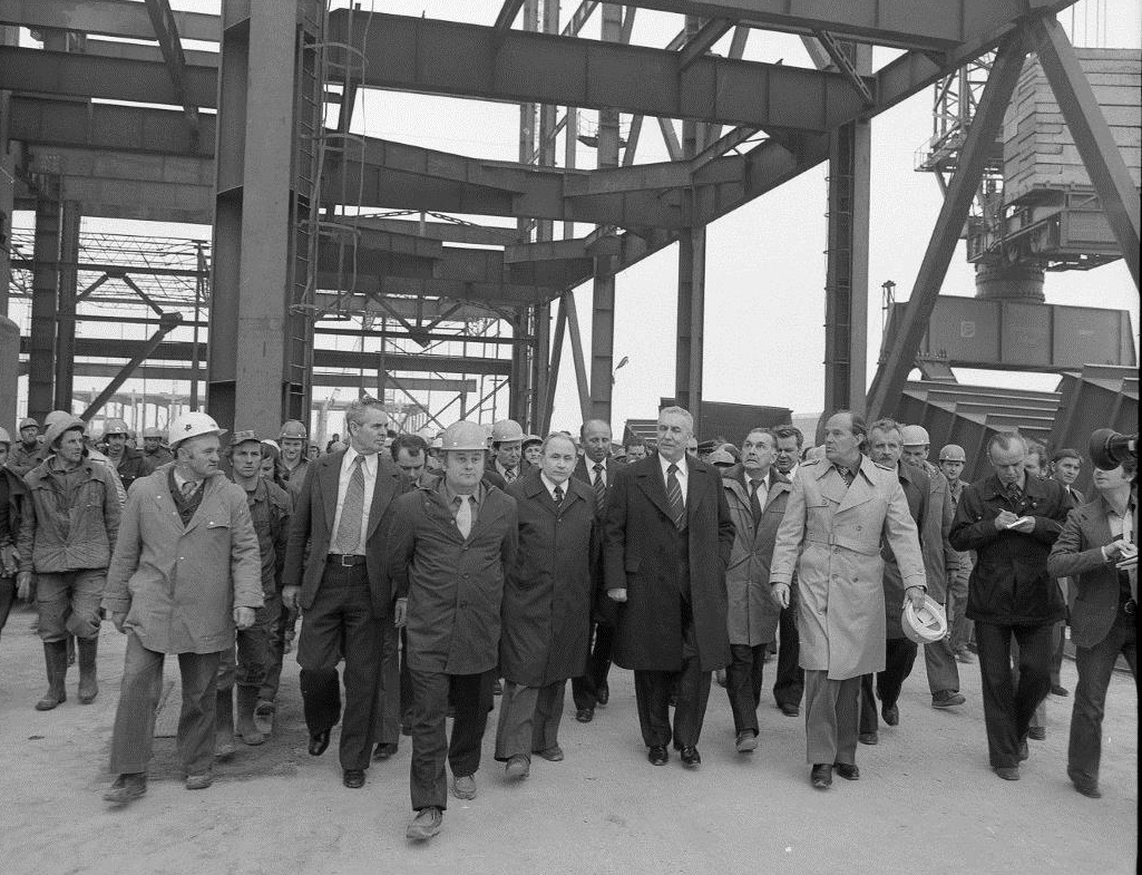 Edward Gierek z wizytą w bełchatowskiej kopalni /Fot. Archiwum KWB Bełchatów