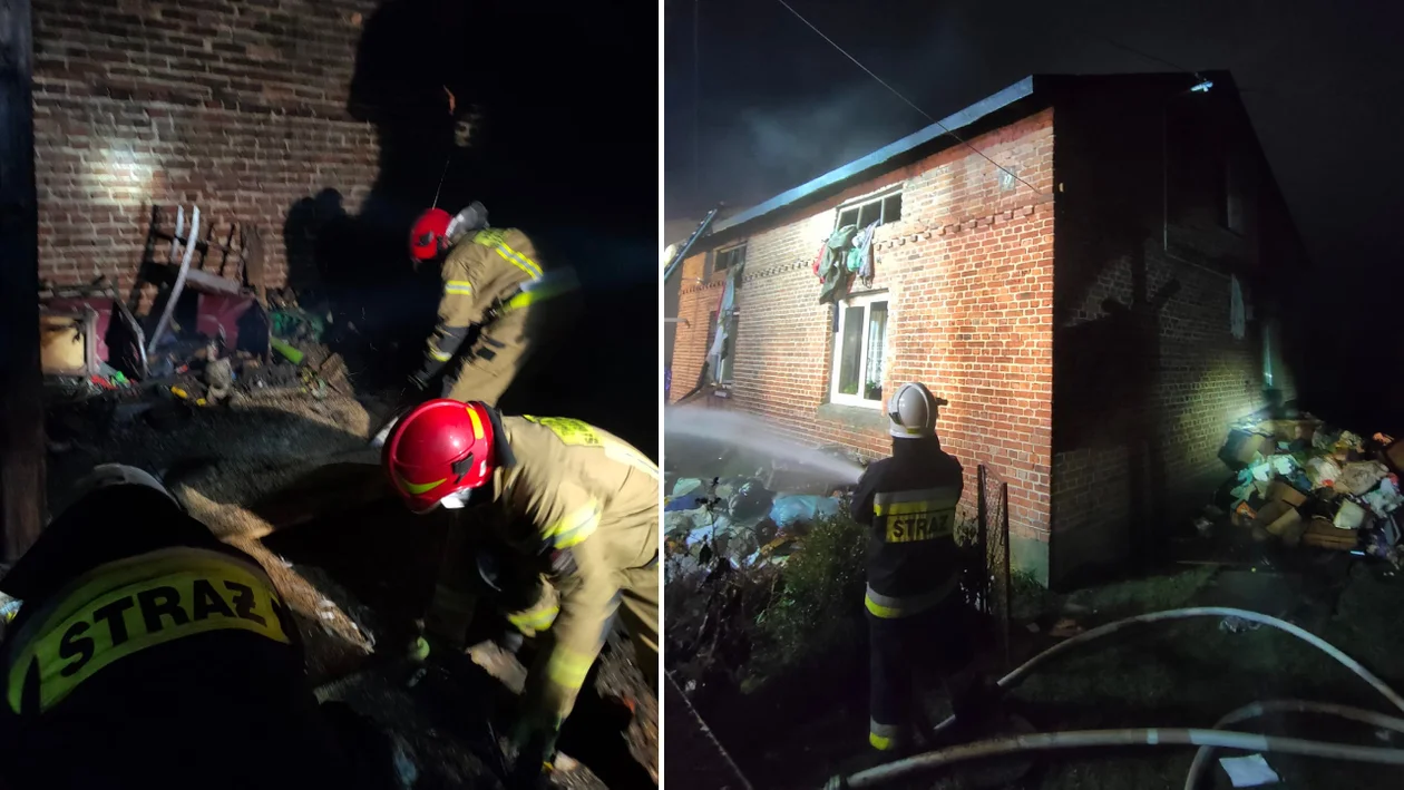 Pożar domu jednorodzinnego pod Bełchatowem. Straty wyceniono na 100 tys. zł. [FOTO] - Zdjęcie główne