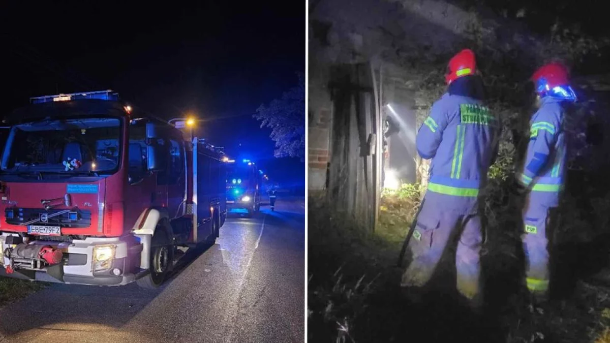 Nocna akcja straży w gminie Rusiec. Ktoś podłożył ogień w budynku [FOTO] - Zdjęcie główne