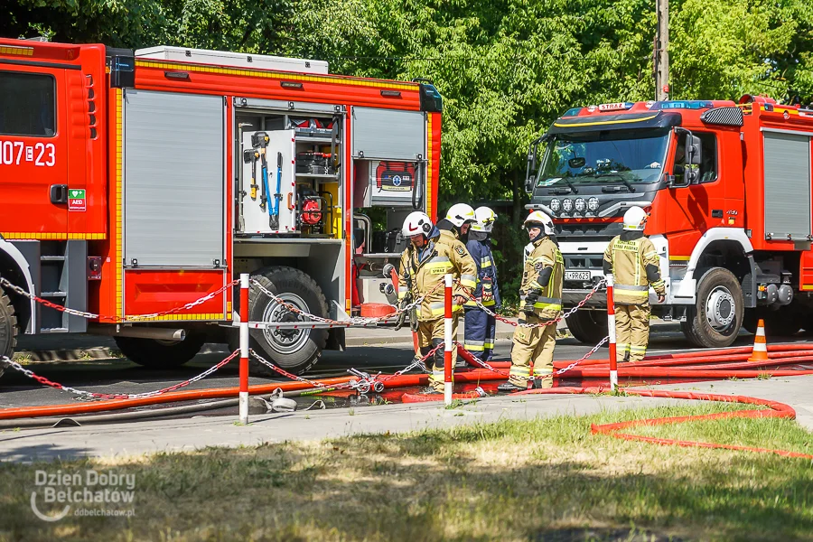 Pożar na terenie bełchatowskiej firmy. Do gaszenia ruszyli... pracownicy - Zdjęcie główne