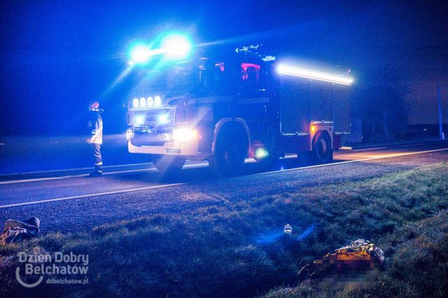 [AKTUALIZACJA] Śmiertelny wypadek pod Bełchatowem! Nie żyje pieszy [FOTO] - Zdjęcie główne