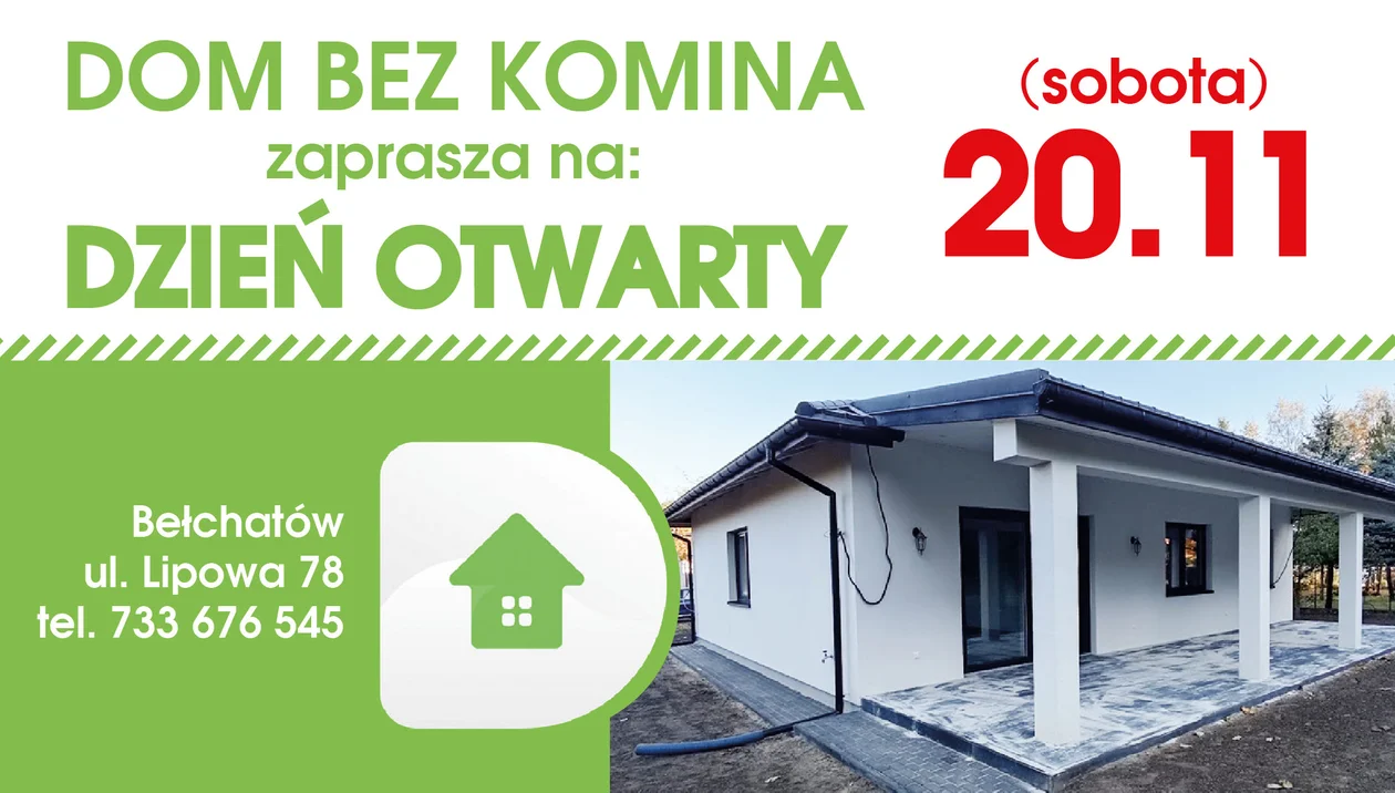 „Dom bez komina” organizuje Dzień Otwarty start (sobota) 20.11.  - Zdjęcie główne