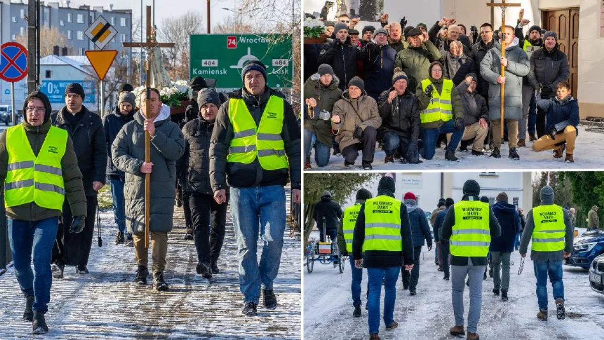 Pierwszy męski różaniec w tym roku. Panowie przeszli ośnieżonymi ulicami miasta [FOTO] - Zdjęcie główne