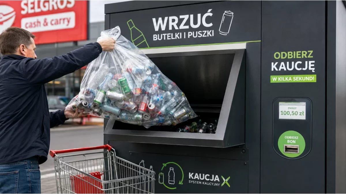 Koniec wrzucania butelek pojedynczo, oddasz cały worek naraz. Rewolucyjny system dotarł do Polski