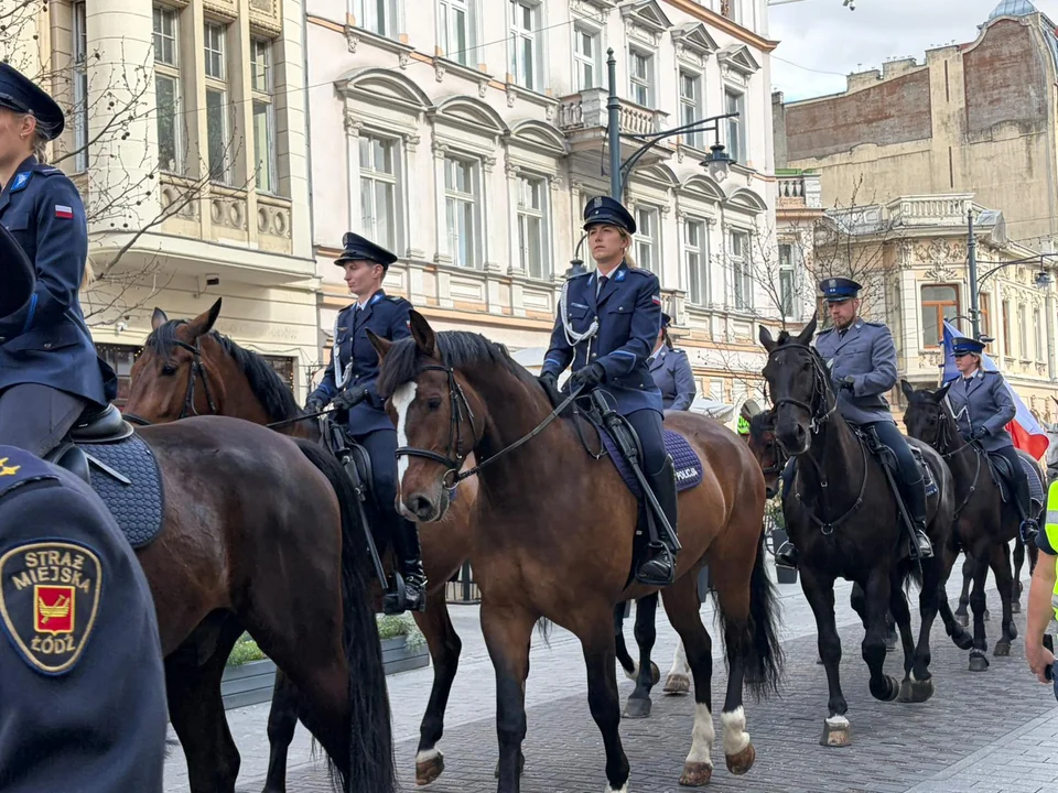 Parada konna na Piotrkowskiej