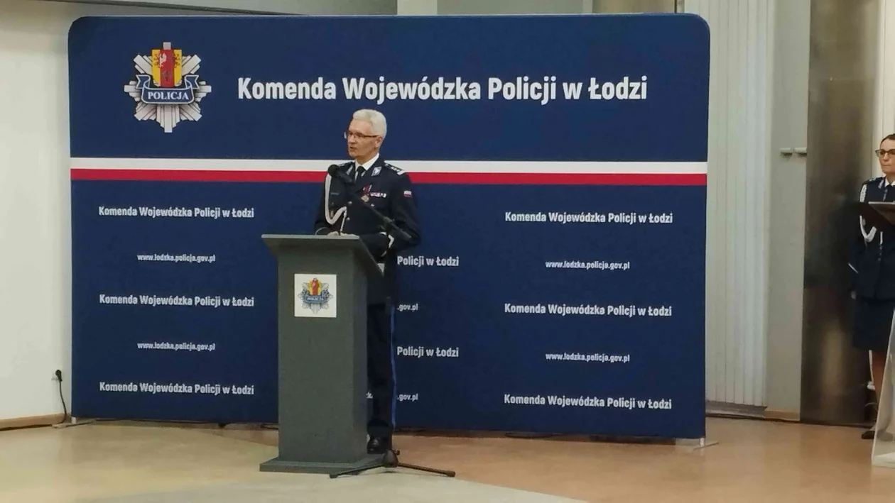 Powitanie nowego Komendanta Wojewódzkiego Policji. Insp. Mariusz Krzystyniak przyjechał do Łodzi ze Śląska [ZDJĘCIA] - Zdjęcie główne