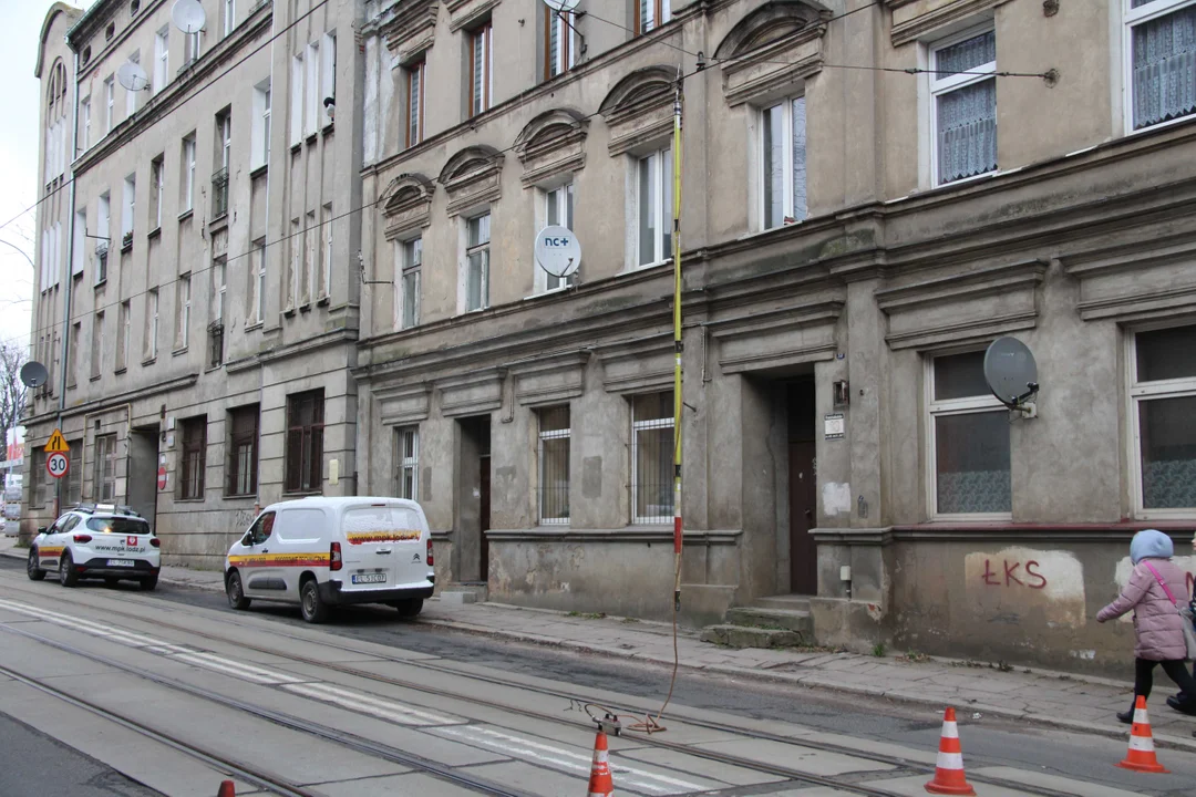 Wykolejenie tramwaju MPK Łódź na Bałutach