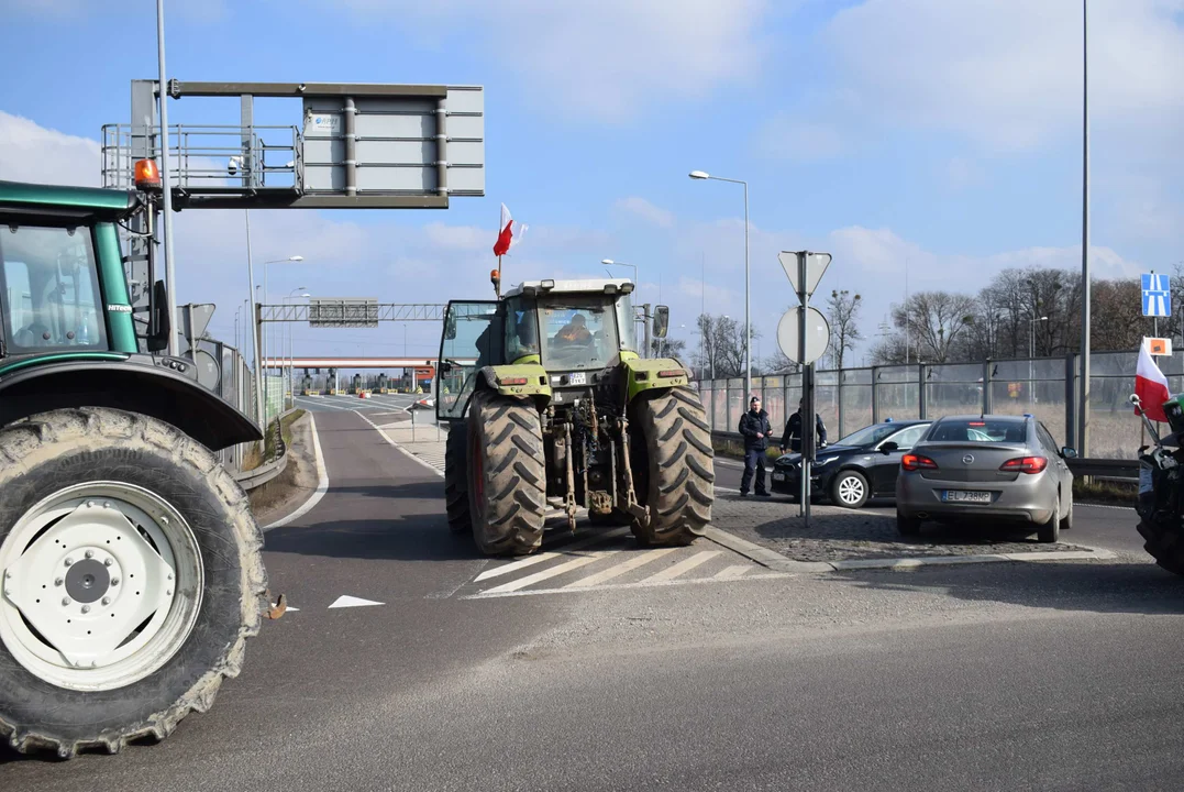 Protest rolników w Sosnowcu k. Strykowa