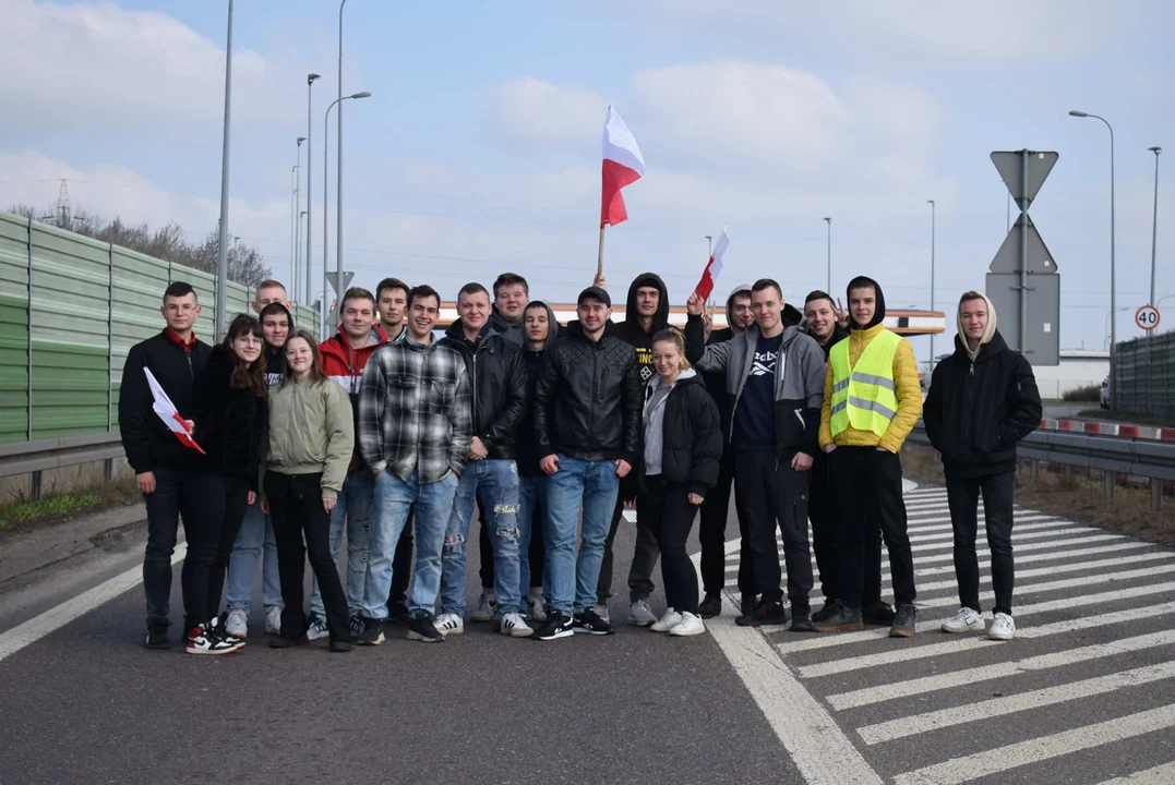 Protest rolników w Sosnowcu k. Strykowa