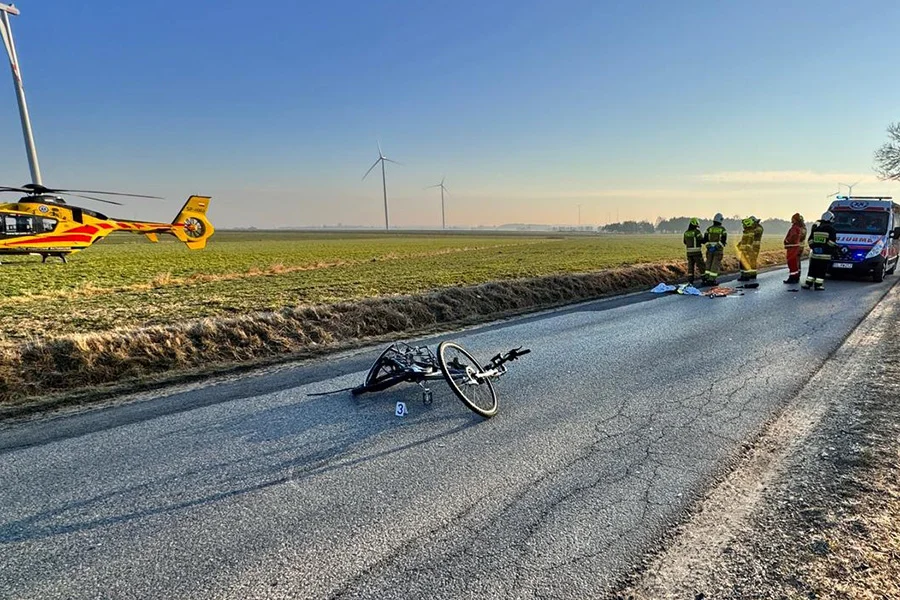 Potrącenie rowerzysty Wola Moszczenicka