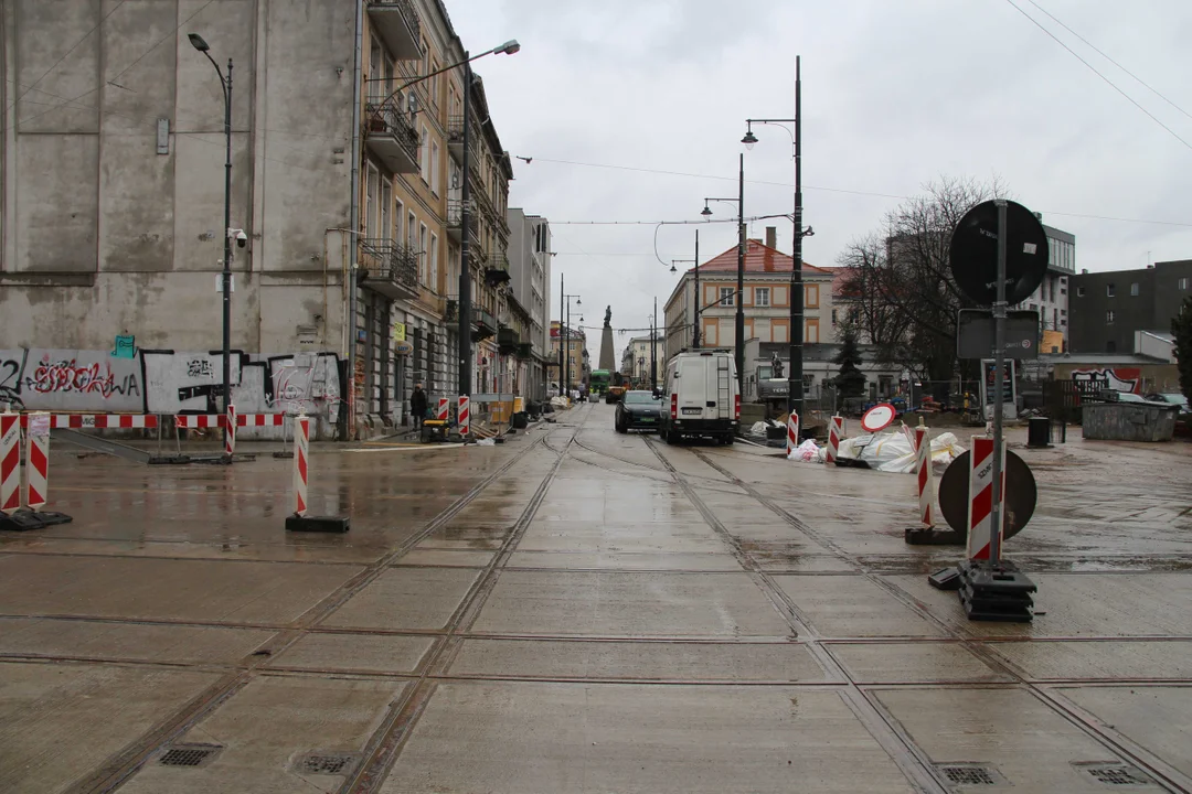 Przebudowa ulicy Legionów w Łodzi - stan na 5.02.2024 r.