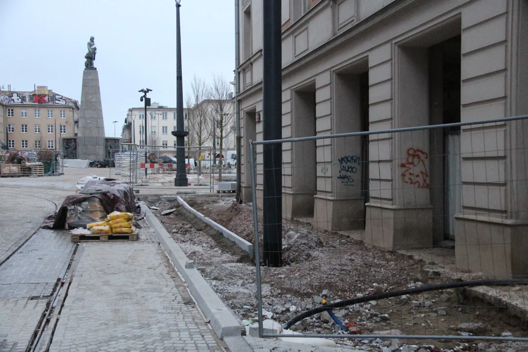 Remontowana ul. Legionów i plac Wolności w Łodzi