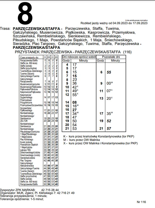 Zmiany rozkłądu jazdy auobusów miejskic Zgierz