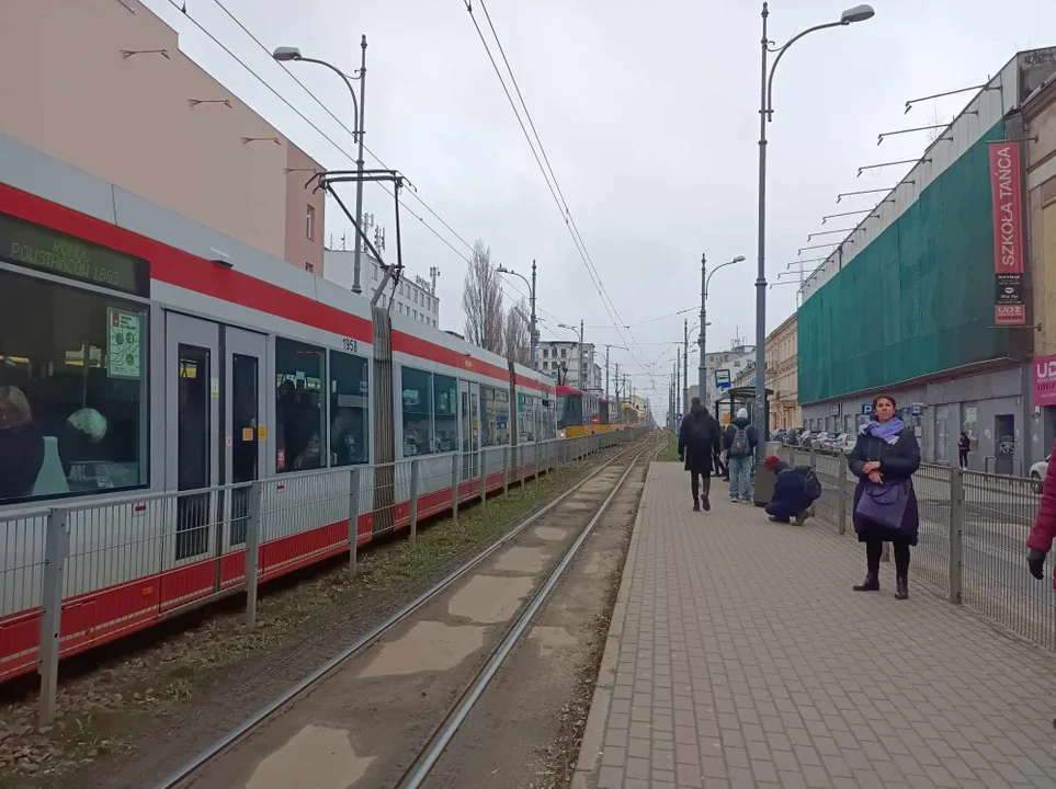 Zatrzymanie tramwajów na ul. Zachodniej