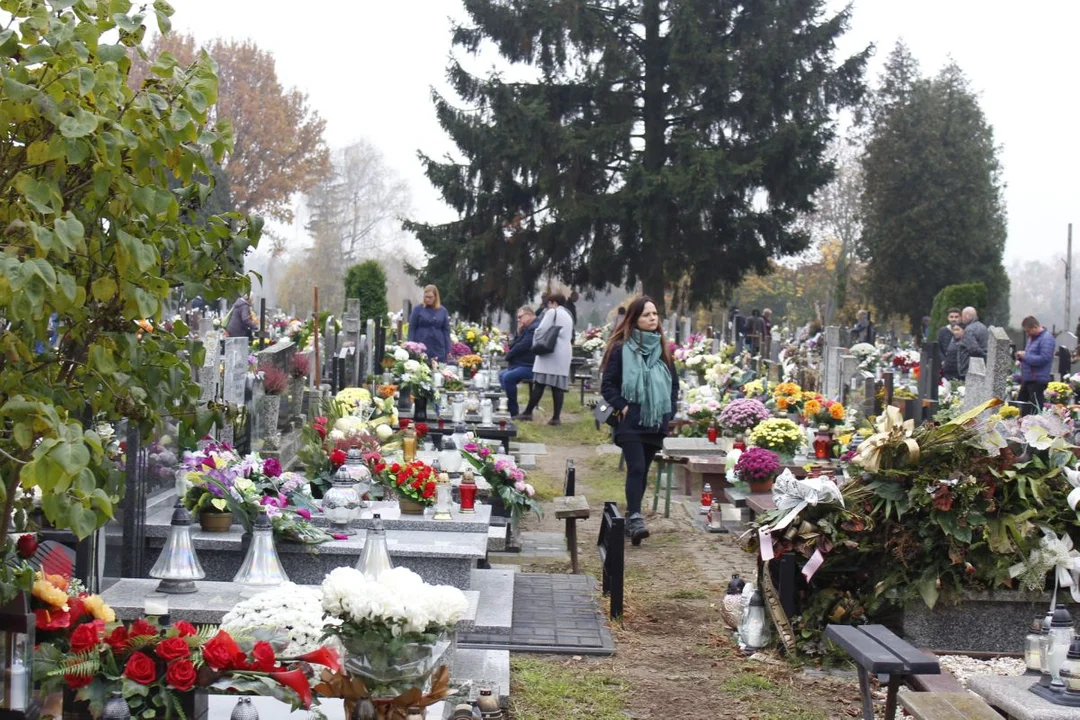 Tłumy łodzian na cmentarzu na Kurczakach