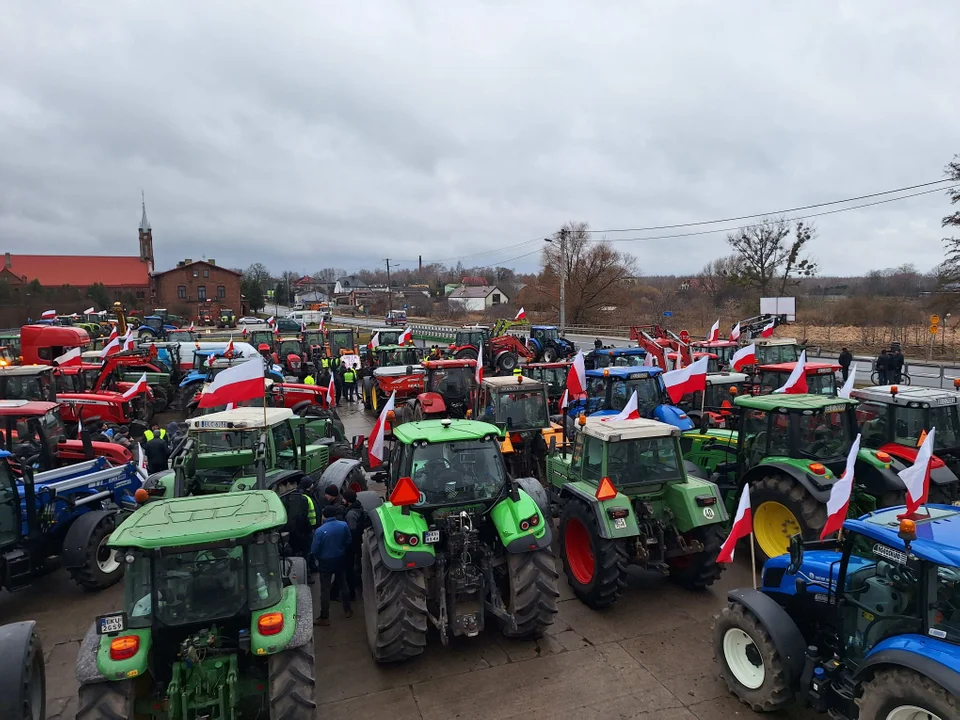 Protest rolników z lotu ptaka