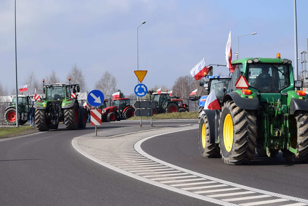 Protest rolników w Sosnowcu k. Strykowa