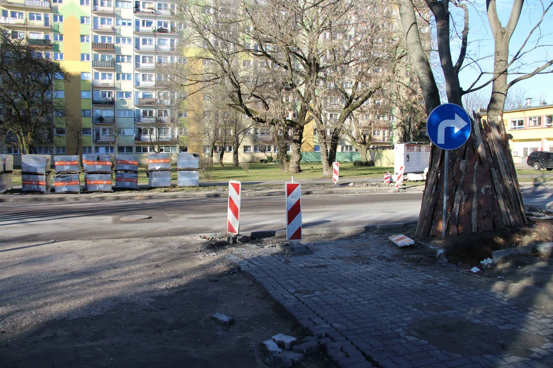 Przebudowa ulicy Inowrocławskiej w Łodzi - stan na 30.01.2024 r.